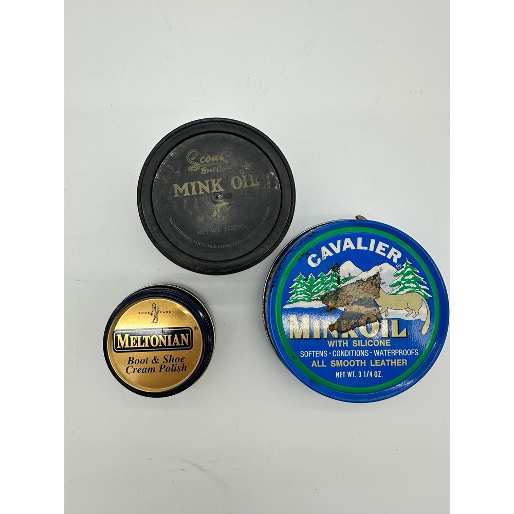 Cavalier Scout Meltonian‎ Shoe Care Bundle Mink Oil Cream Polish Navy Blue